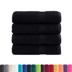 vidaXL Premium Bath Towels SOLUND 4 pcs. Black 100x150 cm 600 gsm