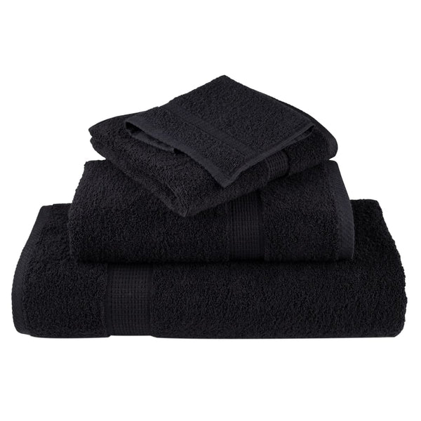 vidaXL Premium Bath Towels SOLUND 4 pcs. Black 100x150 cm 600 gsm