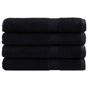 vidaXL Premium Sauna Towels SOLUND 4 pcs Black 80x200 cm 600 g/m²