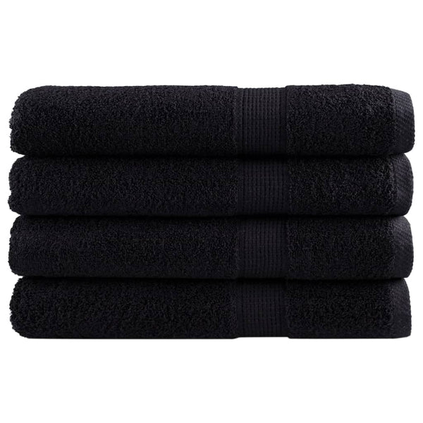vidaXL Premium Sauna Towels SOLUND 4 pcs Black 80x200 cm 600 g/m²