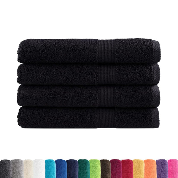 vidaXL Premium Sauna Towels SOLUND 4 pcs Black 80x200 cm 600 g/m²
