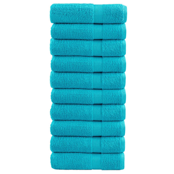 vidaXL Premium Bath Towels SOLUND 10 pcs. Turquoise 100x150 cm 600 gsm