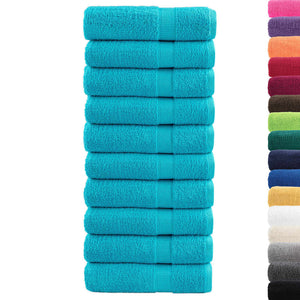 vidaXL Premium Bath Towels SOLUND 10 pcs. Turquoise 100x150 cm 600 gsm