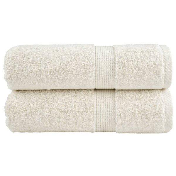 vidaXL Premium Guest Towels SOLUND 2 pcs. Cream White 30x50 cm 600 g/m²