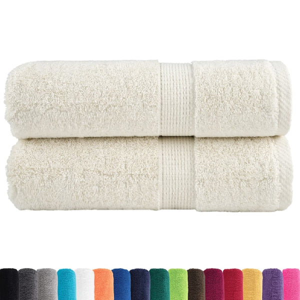 vidaXL Premium Guest Towels SOLUND 2 pcs. Cream White 30x50 cm 600 g/m²