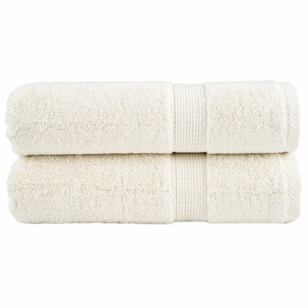 vidaXL Premium Towels SOLUND 2 pcs Cream White 50x100 cm 600 gsm