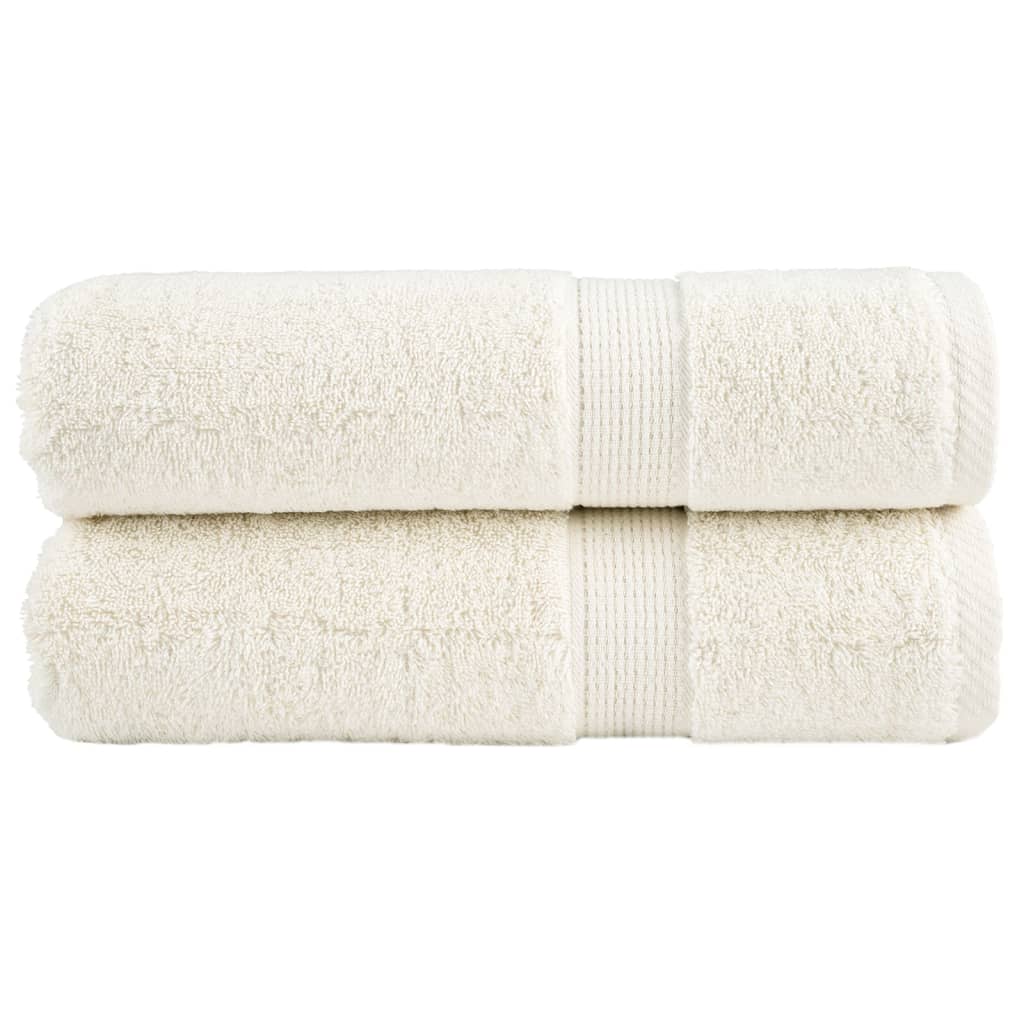 vidaXL Premium Shower Towels SOLUND 2 pcs. Cream White 70x140 cm 600 gsm