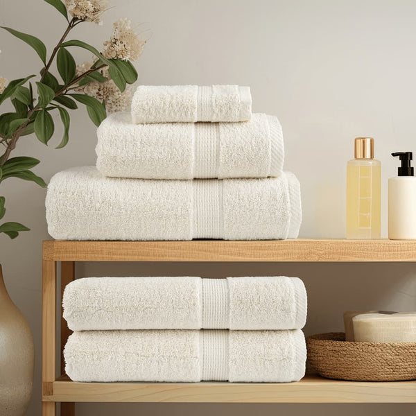 vidaXL Premium Shower Towels SOLUND 2 pcs. Cream White 70x140 cm 600 gsm