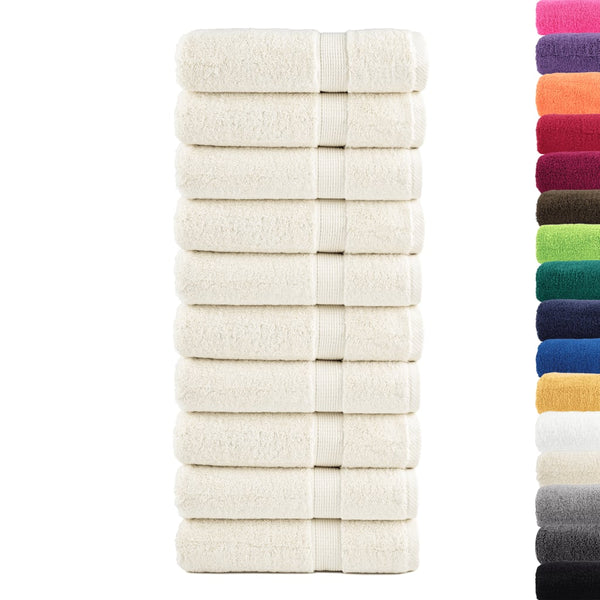 vidaXL Premium Shower Towels SOLUND 10 pcs Cream White 70x140 cm 600 gsm