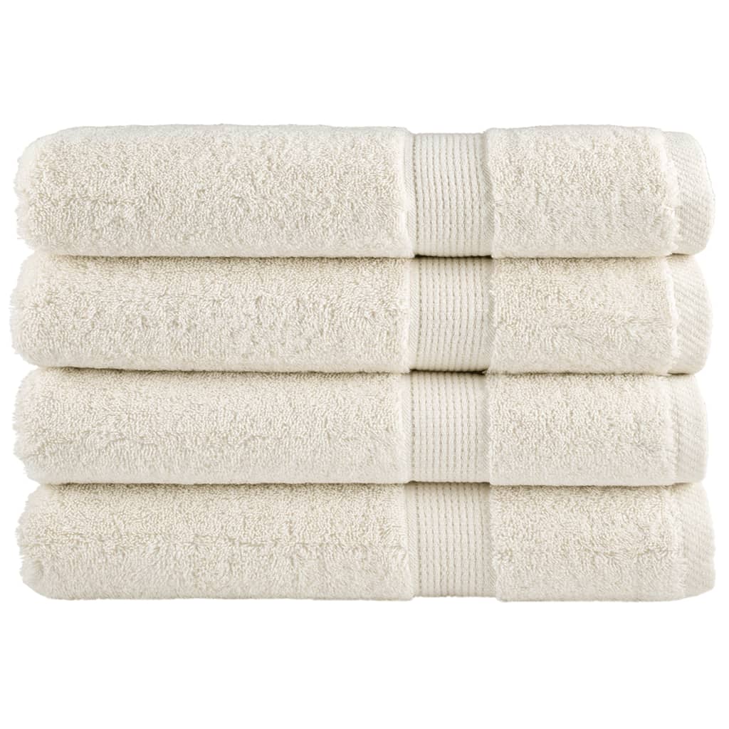 vidaXL Premium Towels SOLUND 4 pcs. Cream White 100x200 cm 600 gsm