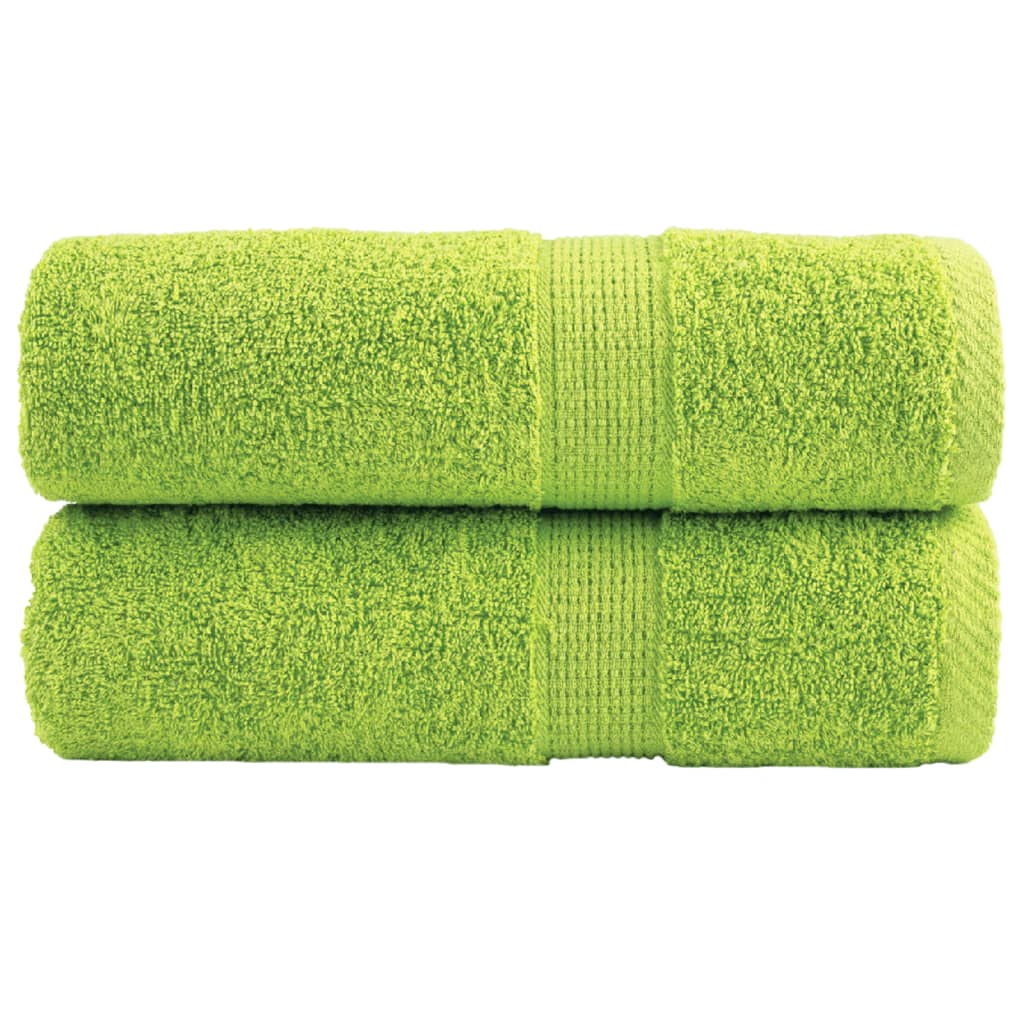 vidaXL Premium Guest Towels SOLUND 2 pcs. Apple Green 30x50 cm 600 gsm