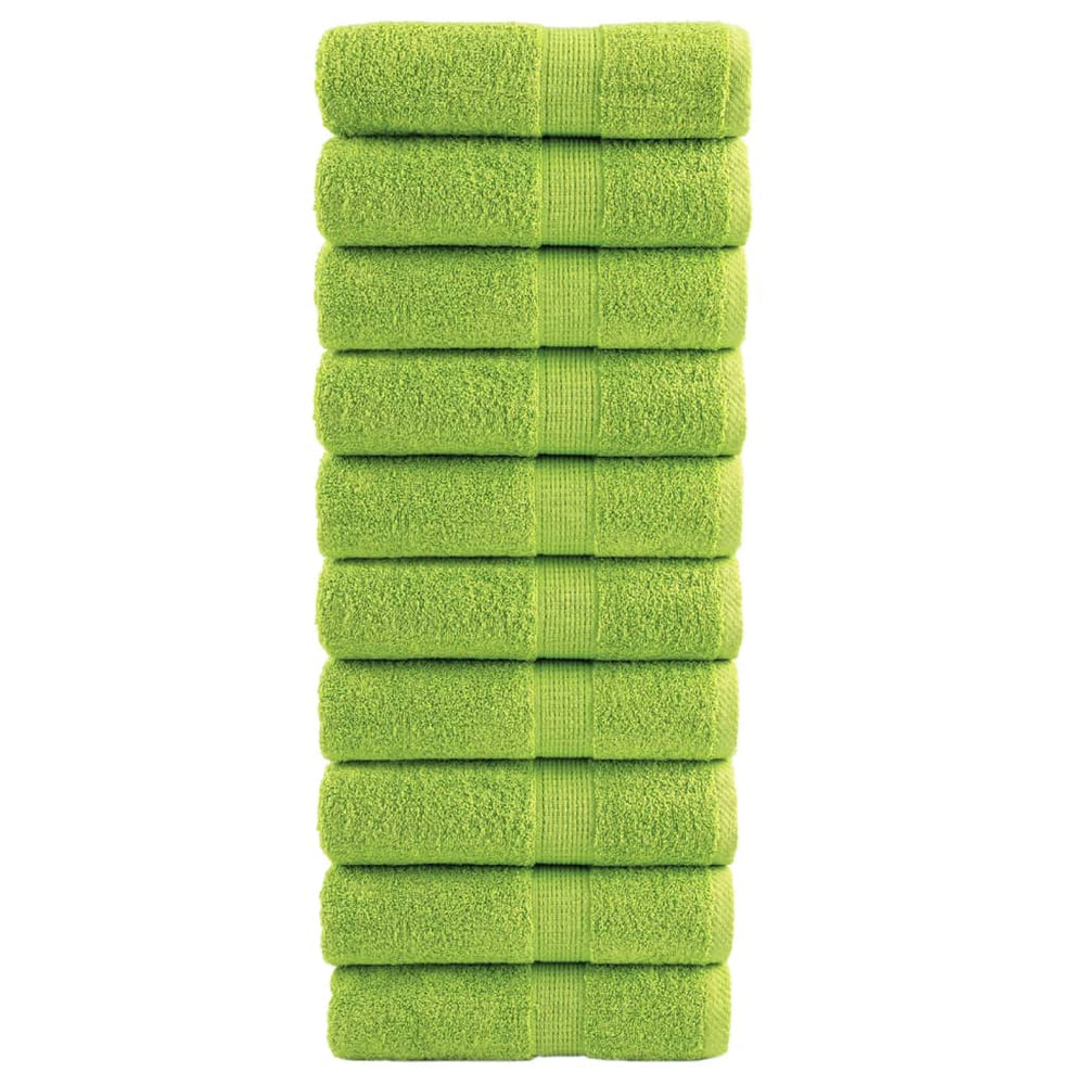 vidaXL Premium Guest Towels SOLUND 10 pcs. Apple Green 30x50 cm 600 gsm