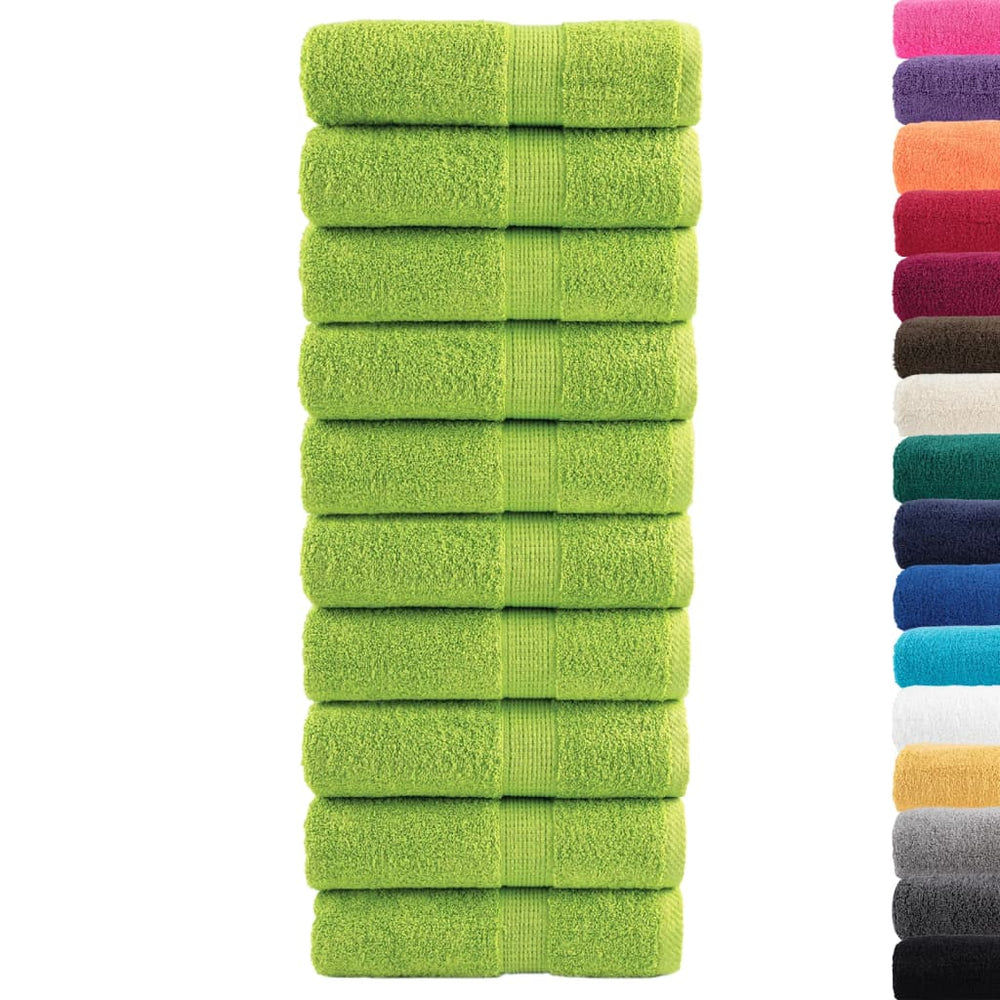 vidaXL Premium Guest Towels SOLUND 10 pcs. Apple Green 30x50 cm 600 gsm