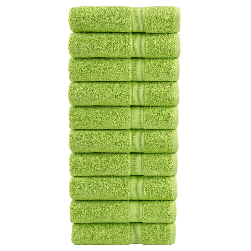 vidaXL Premium Shower Towels SOLUND 10 pcs. Apple Green 70x140 cm 600 g/m²