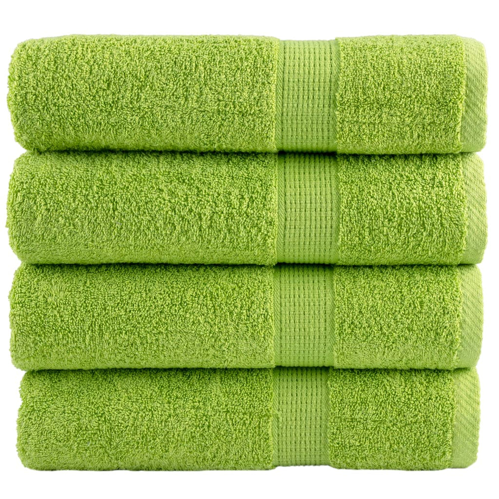 vidaXL Premium Bath Towels SOLUND 4 pcs. Apple Green 100x150 cm 600 gsm