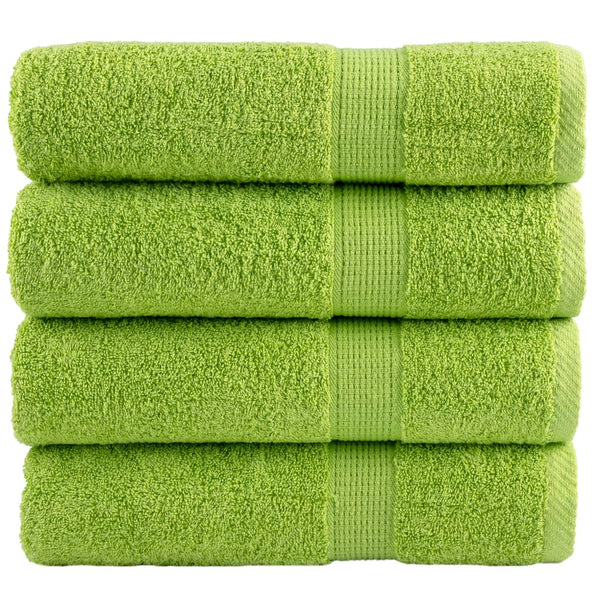 vidaXL Premium Bath Towels SOLUND 4 pcs. Apple Green 100x150 cm 600 gsm