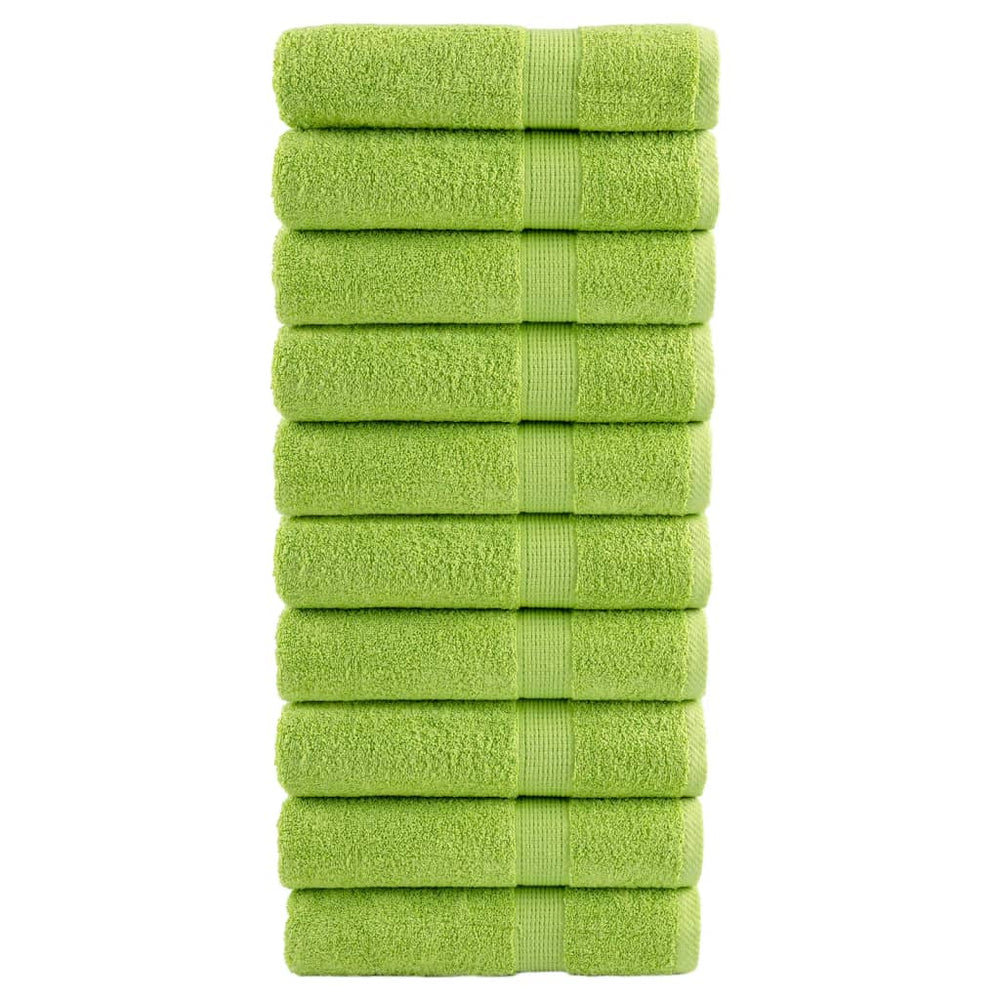 vidaXL Premium Bath Towels SOLUND 10 pcs. Apple Green 100x150 cm 600 gsm