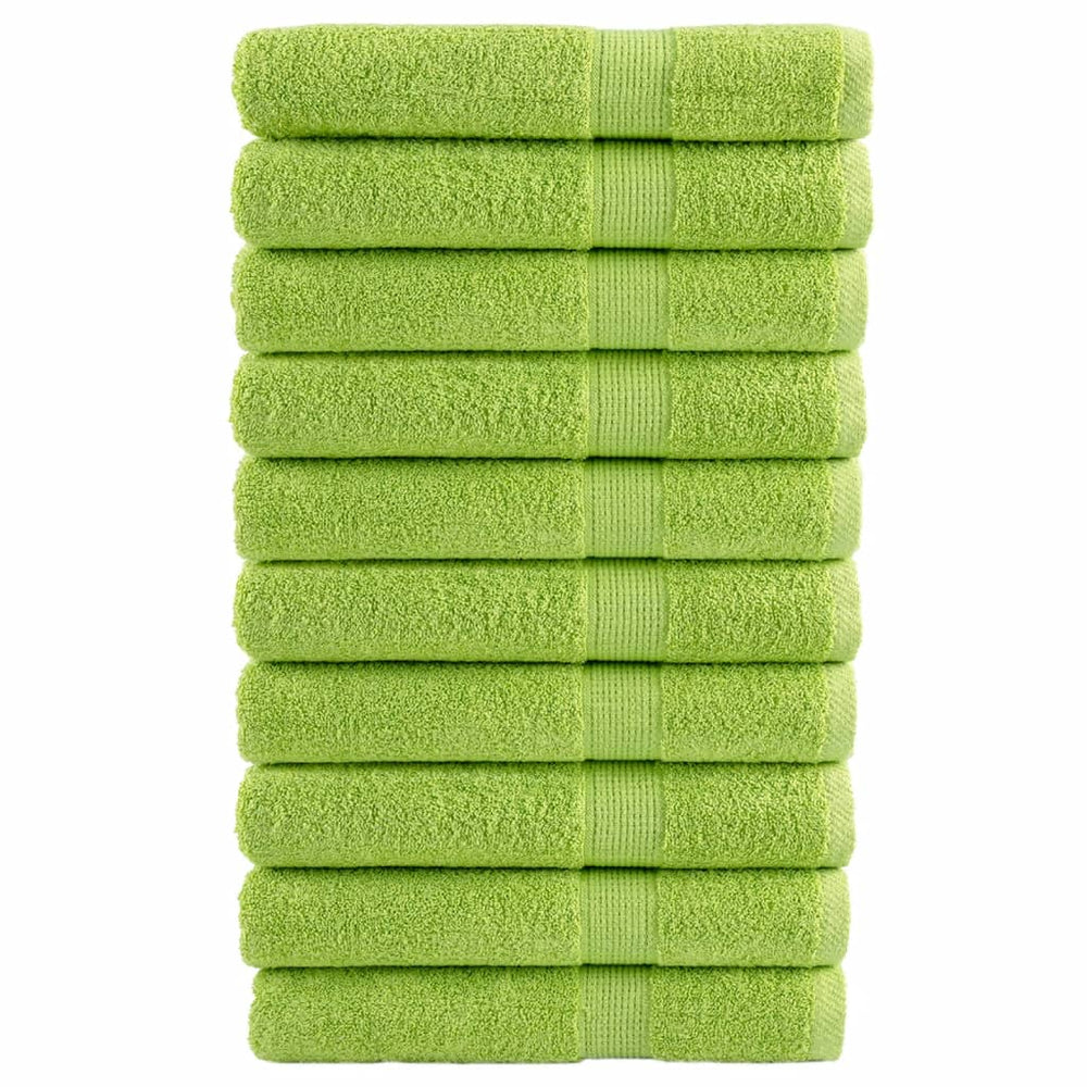 vidaXL Premium Sauna Towels SOLUND 10 pcs. Apple Green 80x200 cm 600 gsm