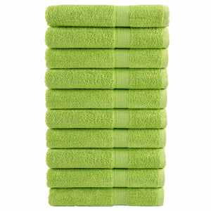 vidaXL Premium Towels SOLUND 10 pcs. Apple Green 100x200 cm 600 gsm