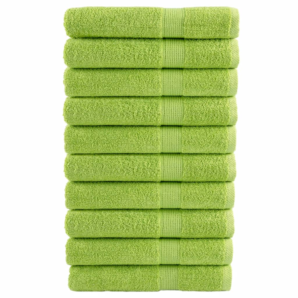 vidaXL Premium Towels SOLUND 10 pcs. Apple Green 100x200 cm 600 gsm