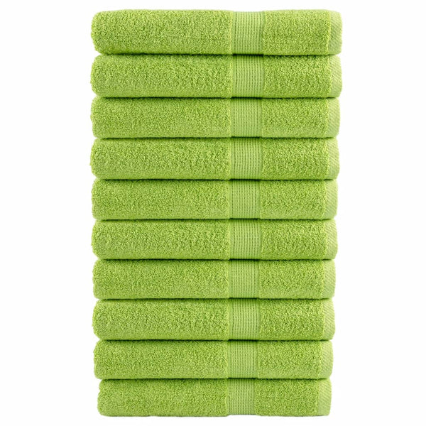vidaXL Premium Towels SOLUND 10 pcs. Apple Green 100x200 cm 600 gsm