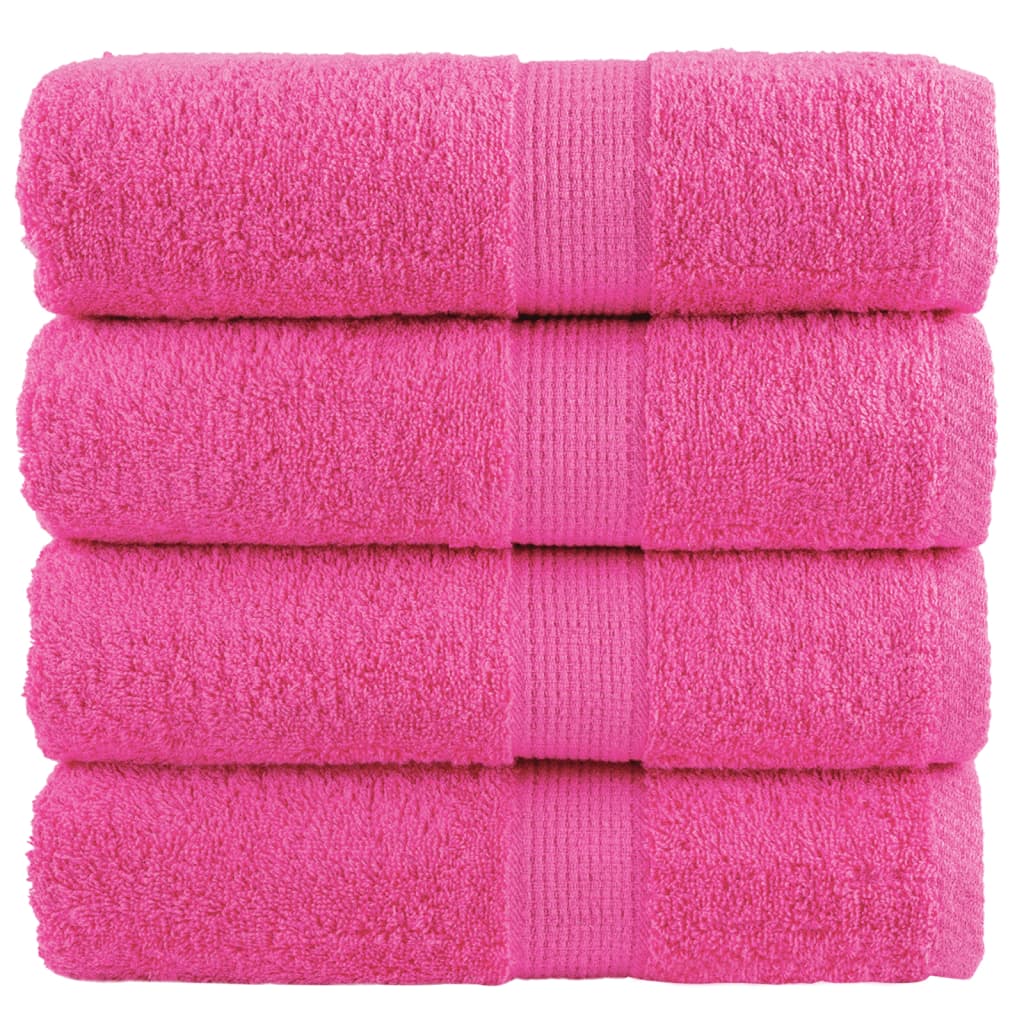 vidaXL Premium SOLUND Guest Towels 4 Pieces Pink 30x30 cm 600 gsm