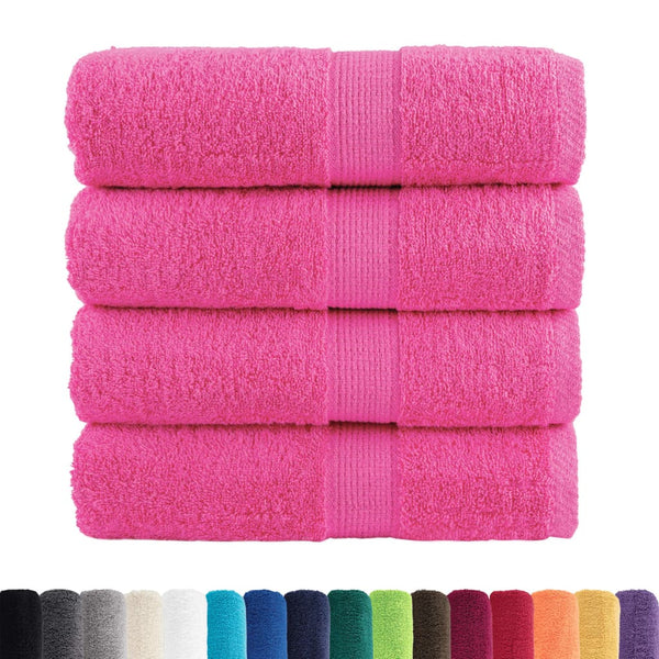 vidaXL Premium SOLUND Guest Towels 4 Pieces Pink 30x30 cm 600 gsm