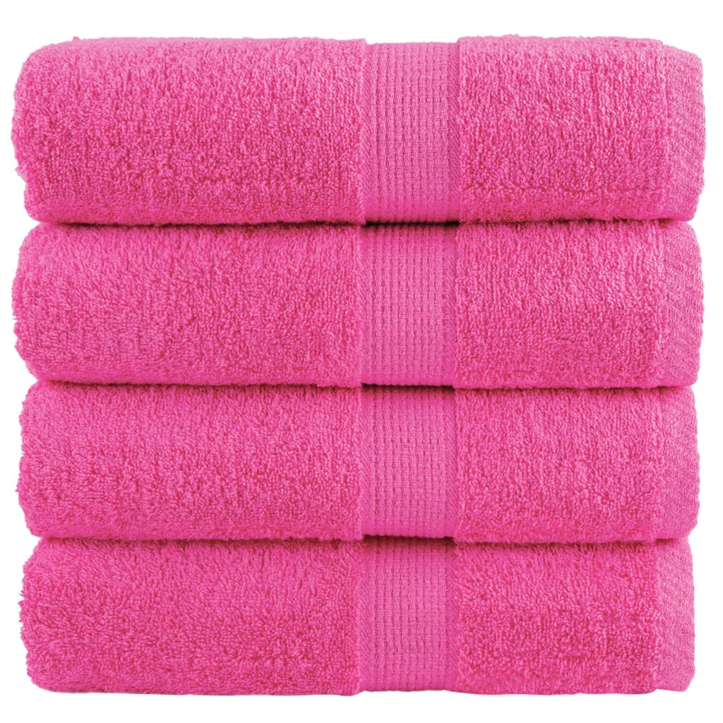 vidaXL Premium Guest Towels SOLUND 4 pcs. Pink 30x50 cm 600 gsm