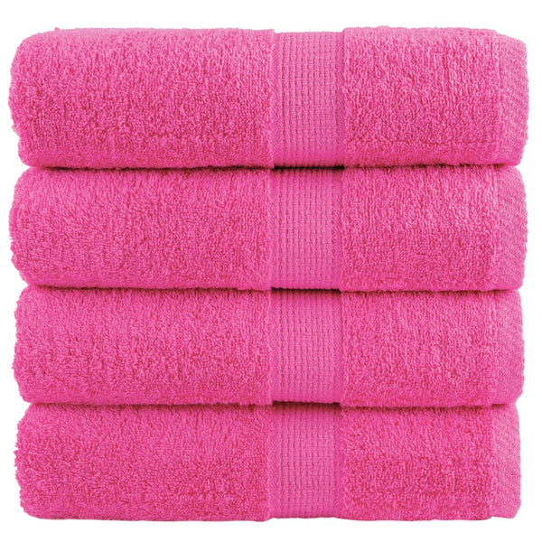 vidaXL Premium Guest Towels SOLUND 4 pcs. Pink 30x50 cm 600 gsm