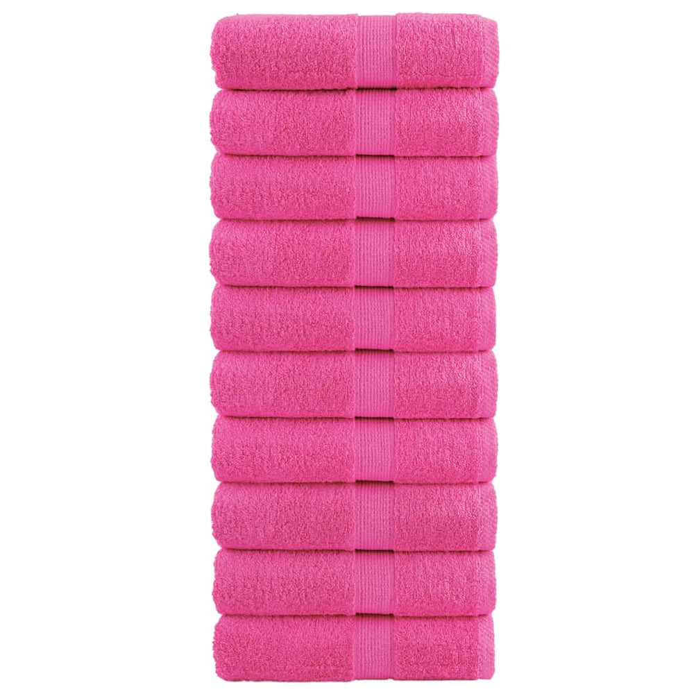 vidaXL Premium Guest Towels SOLUND 10 pcs. Pink 30x50 cm 600 gsm