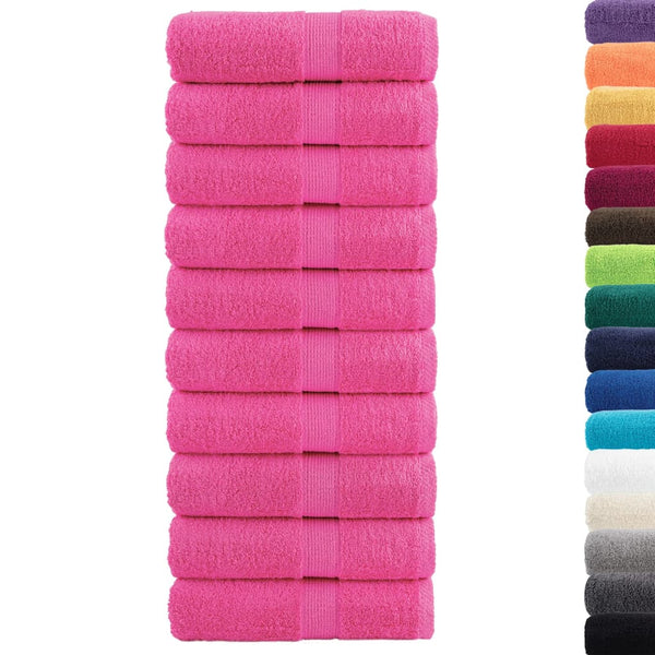 vidaXL Premium Guest Towels SOLUND 10 pcs. Pink 30x50 cm 600 gsm