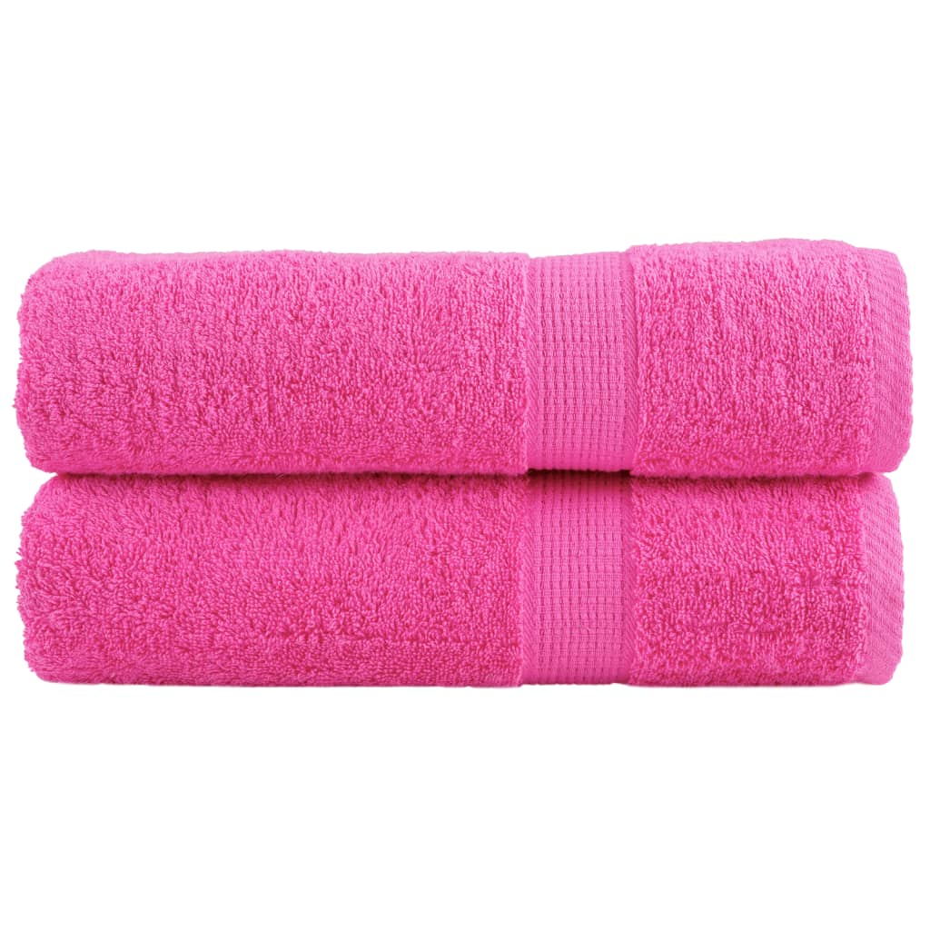 vidaXL Premium Bath Towels SOLUND 2 pcs. Pink 100x150 cm 600 gsm