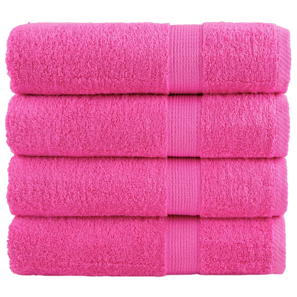 vidaXL Premium Bath Towels SOLUND 4 pcs. Pink 100x150 cm 600 gsm