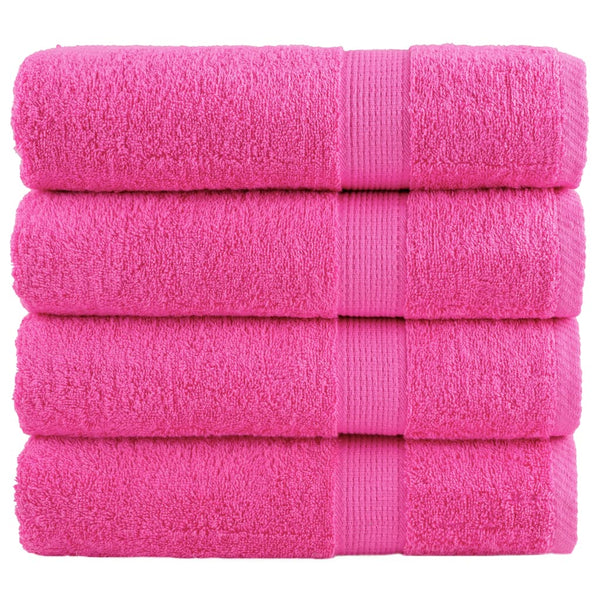 vidaXL Premium Bath Towels SOLUND 4 pcs. Pink 100x150 cm 600 gsm