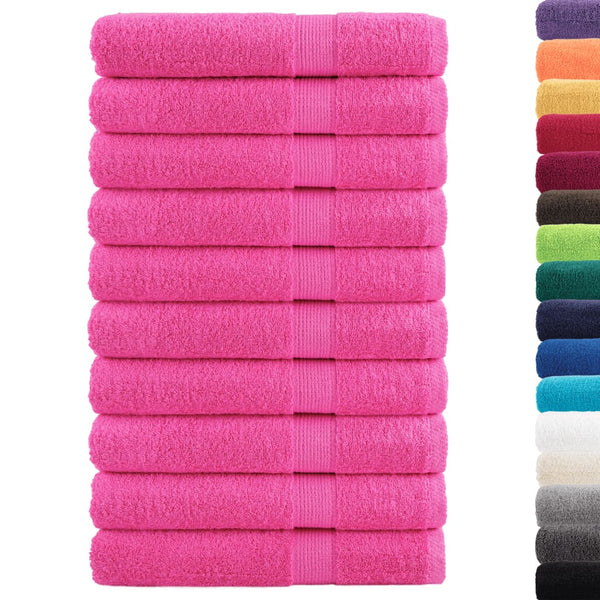 vidaXL Premium Sauna Towels SOLUND 10 pcs. Pink 80x200 cm 600 g/m²