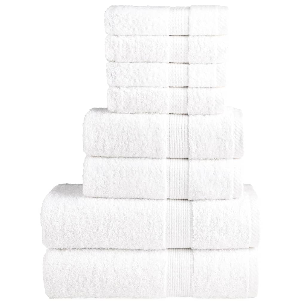 vidaXL 8-Piece Premium Towel Set SOLUND White 600 gsm