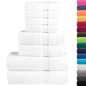 vidaXL 8-Piece Premium Towel Set SOLUND White 600 gsm