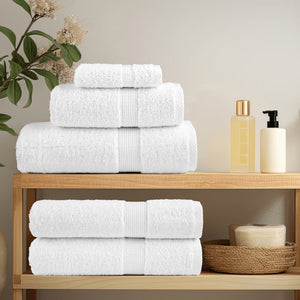 vidaXL 8-Piece Premium Towel Set SOLUND White 600 gsm