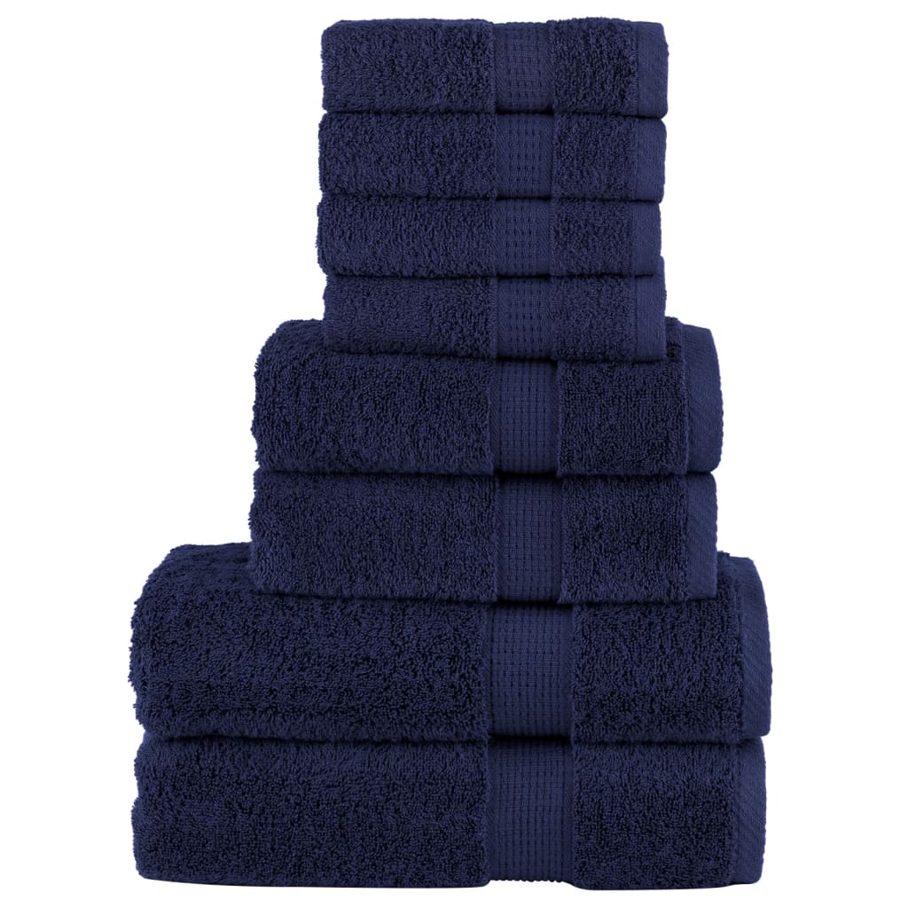 vidaXL 8-piece Premium Towel Set SOLUND Navy Blue 600 gsm