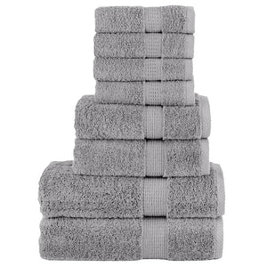 vidaXL 8-Piece Premium Towel Set SOLUND Grey 600 gsm