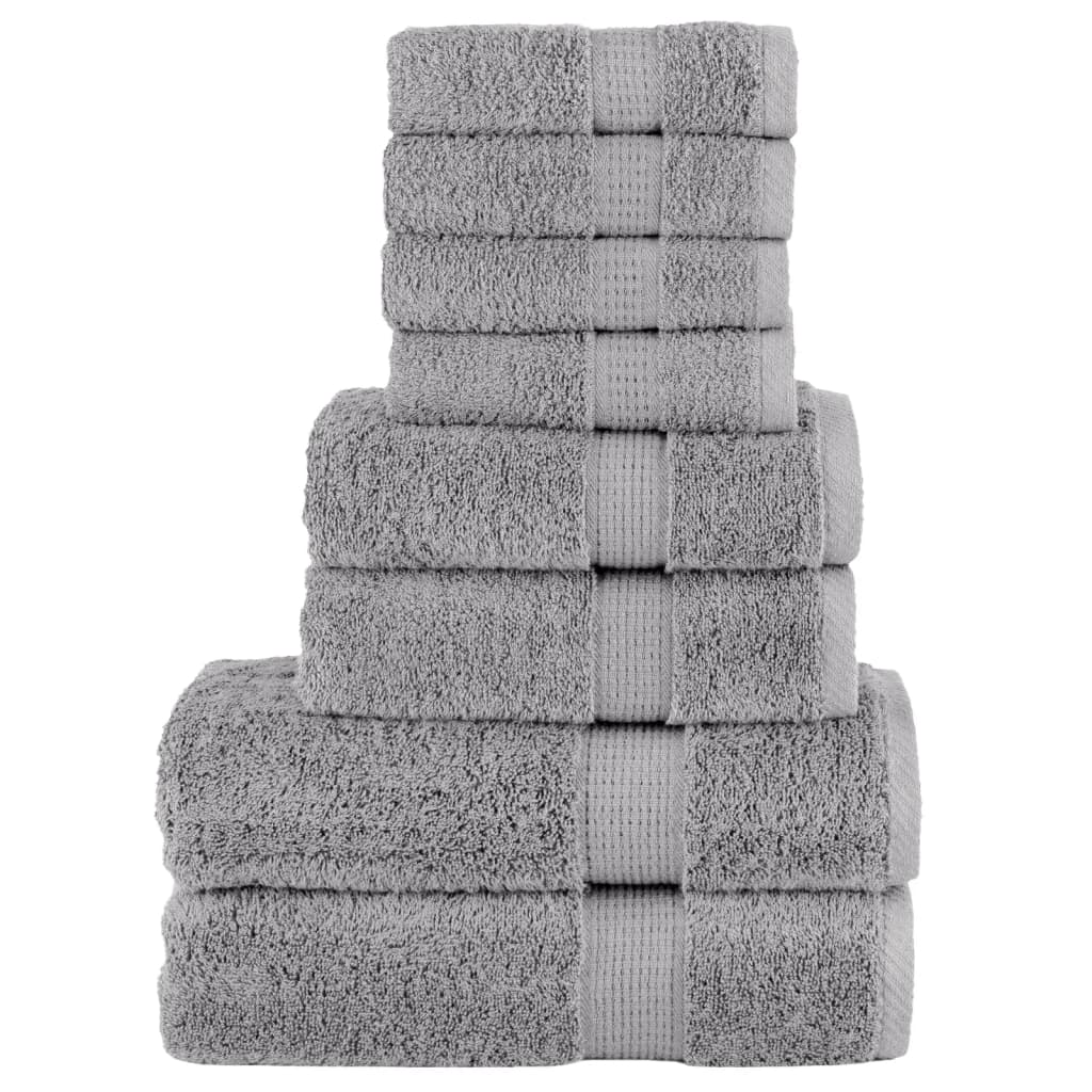 vidaXL 8-Piece Premium Towel Set SOLUND Grey 600 gsm