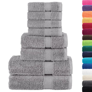 vidaXL 8-Piece Premium Towel Set SOLUND Grey 600 gsm