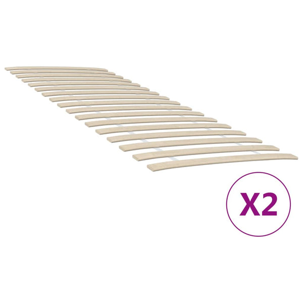 vidaXL Bed Slat Base Replacement with 34 Slats 2 pcs 70x200 cm
