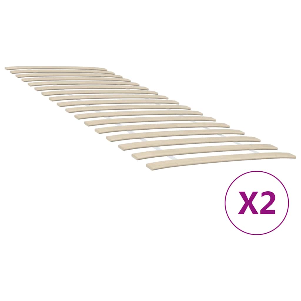 vidaXL Replacement Slatted Bed Base with 34 Slats 2 pcs 80x200 cm