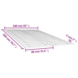 vidaXL Replacement Slatted Bed Base with 34 Slats 2 pcs 80x200 cm