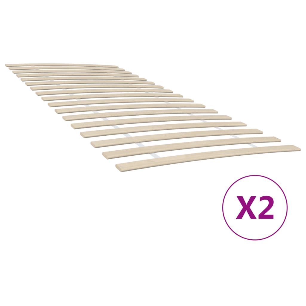 vidaXL Bed Slat Base Replacement with 34 Slats 2 pcs 90x200 cm