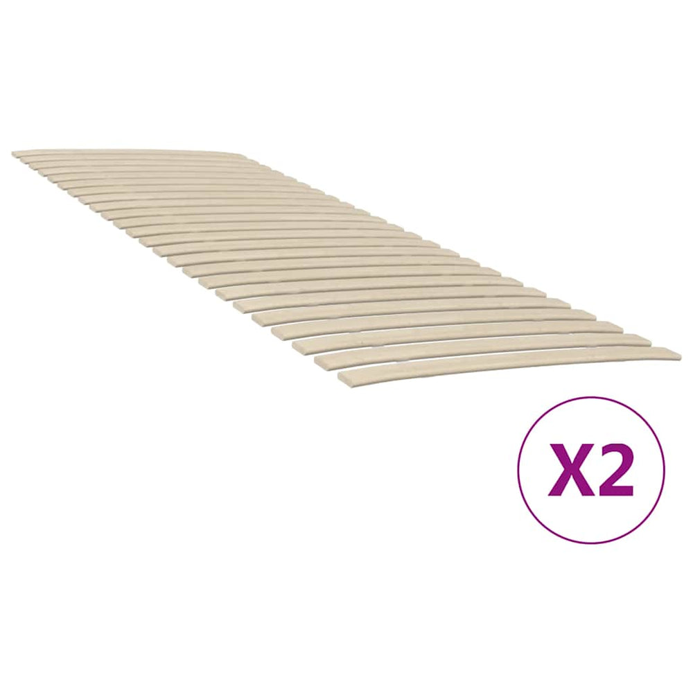 vidaXL Replacement Slatted Bed Base with 48 Slats 2 pcs 80x200 cm