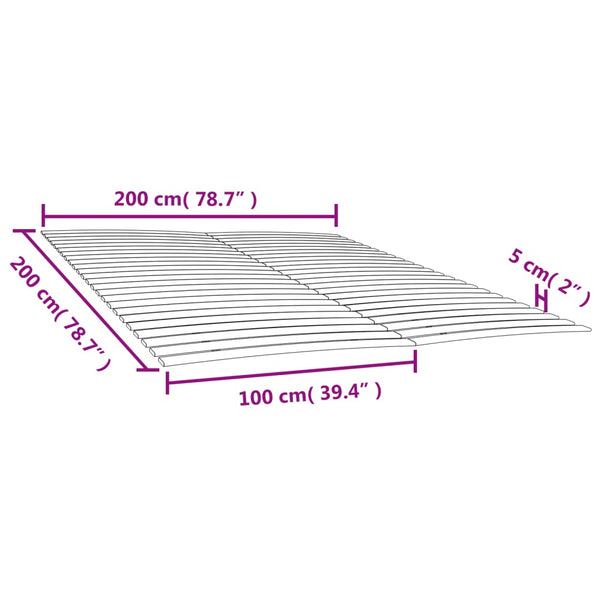 vidaXL Bed Slat Base Replacement with 48 Slats 2 pcs 100x200 cm