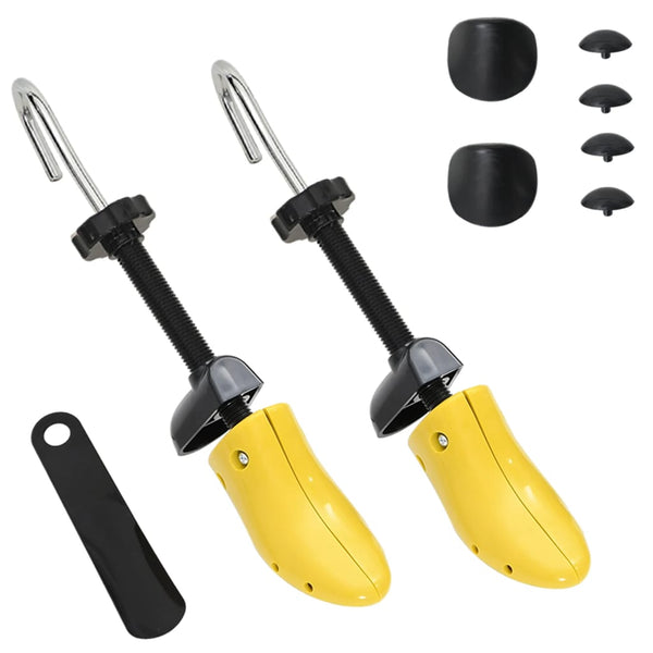 vidaXL Shoe Stretcher with Shoehorn Yellow EU 34-37 Plastic