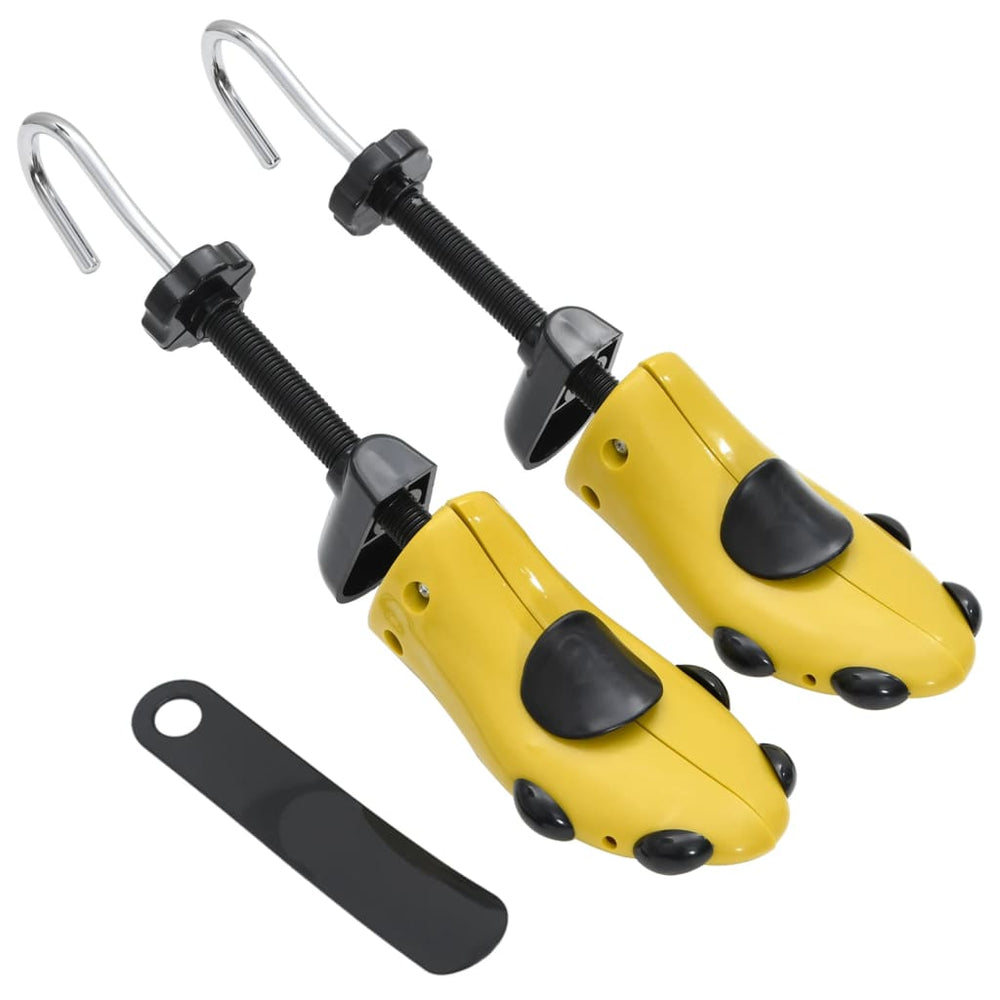 vidaXL Shoe Trees with Shoehorn Yellow EU 41-46 Plastic